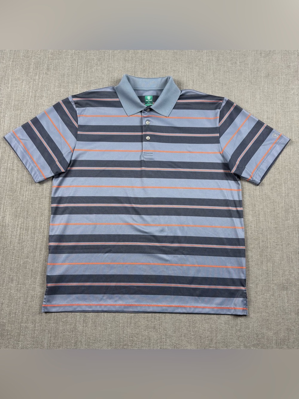 Pro Tour Airplay Polo Shirt Mens XL Gray Black Red Striped Stretch Golf Casual